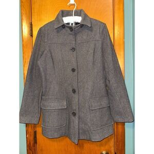 GAP Medium Womens Gray Wool Blend Pea Coat